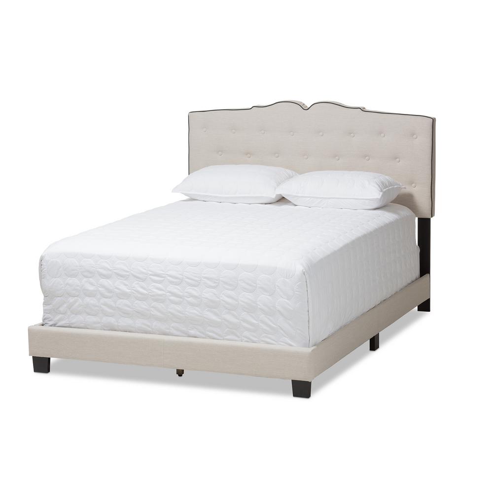 Baxton Studio Vivienne Light Beige King Bed 146-8241-HD - The Home Depot