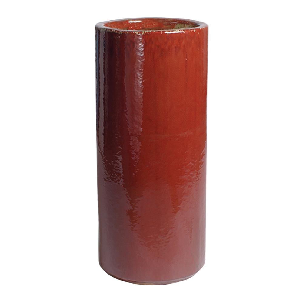 Emissary 36 In Tall Red Ceramic Round Pot 0961rd The Home Depot Tall Red Ceramic Round Pot 0961rd
