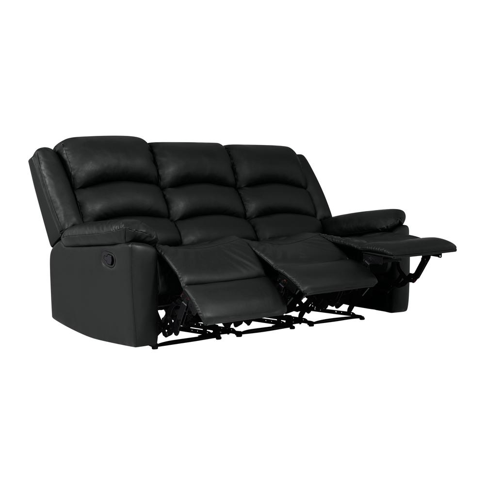 Prolounger Black Tuff Stuff Polyurethane Fabric 3 Seat Wall Hugger Prolounger Black Tuff Stuff