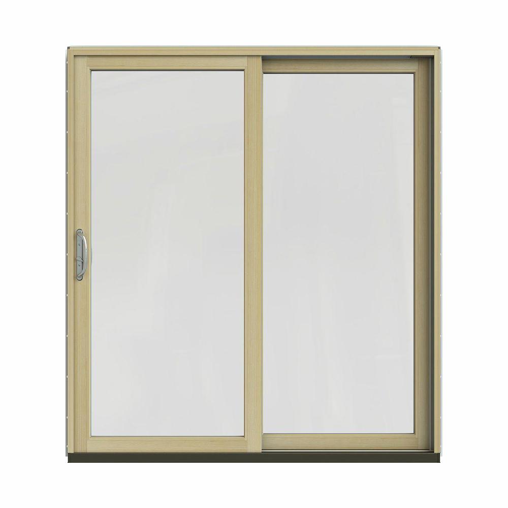 Jeld Wen 72 In X 80 W 2500 Contemporary Green Clad Wood Right Hand Full Lite Sliding Patio Door Unfinished Interior