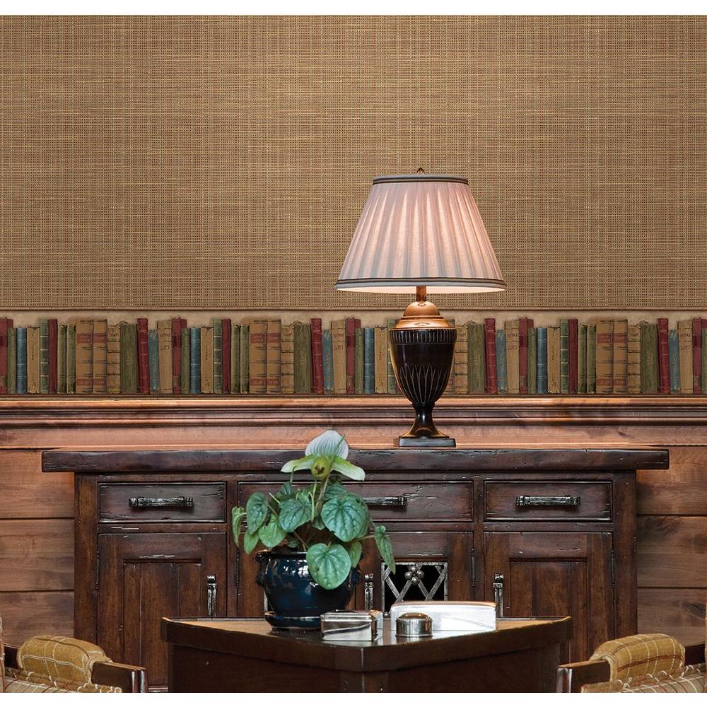 Chesapeake Reynolds Green Books Green Wallpaper Border Manb The Home Depot