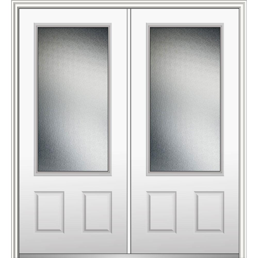 MMI Door 72 in. x 80 in. Micro Granite Glass RightHand 3/4Lite 2