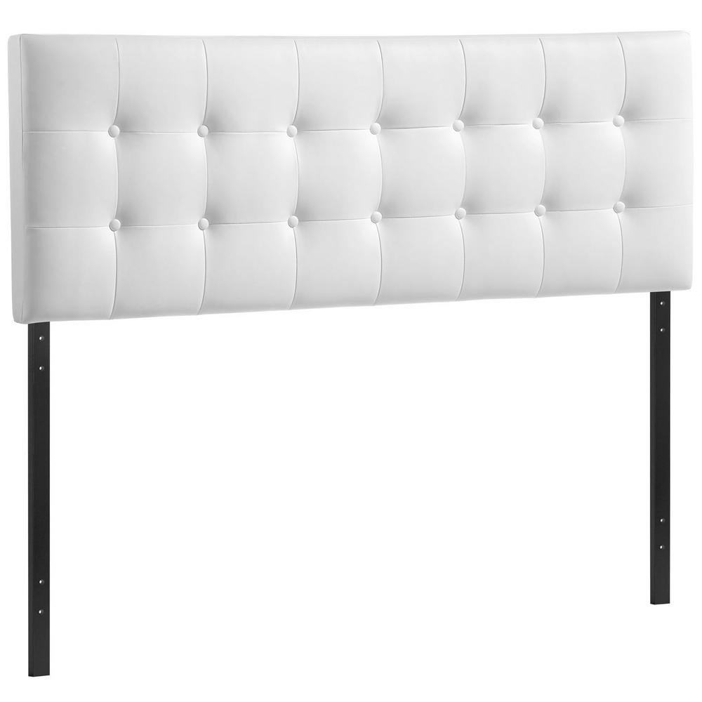 Modway Emily Tufted Button Headboard, Full, White