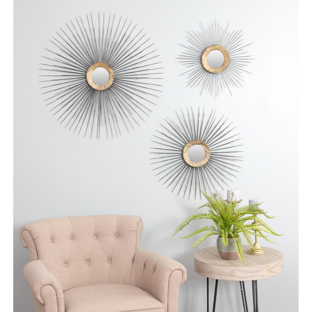 Aspire Home Accents Boteh Mid Century Wall Mirrors Set Of 3 5773 Aspire Home Accents Boteh Mid Century Wall Mirrors Set Of 3
