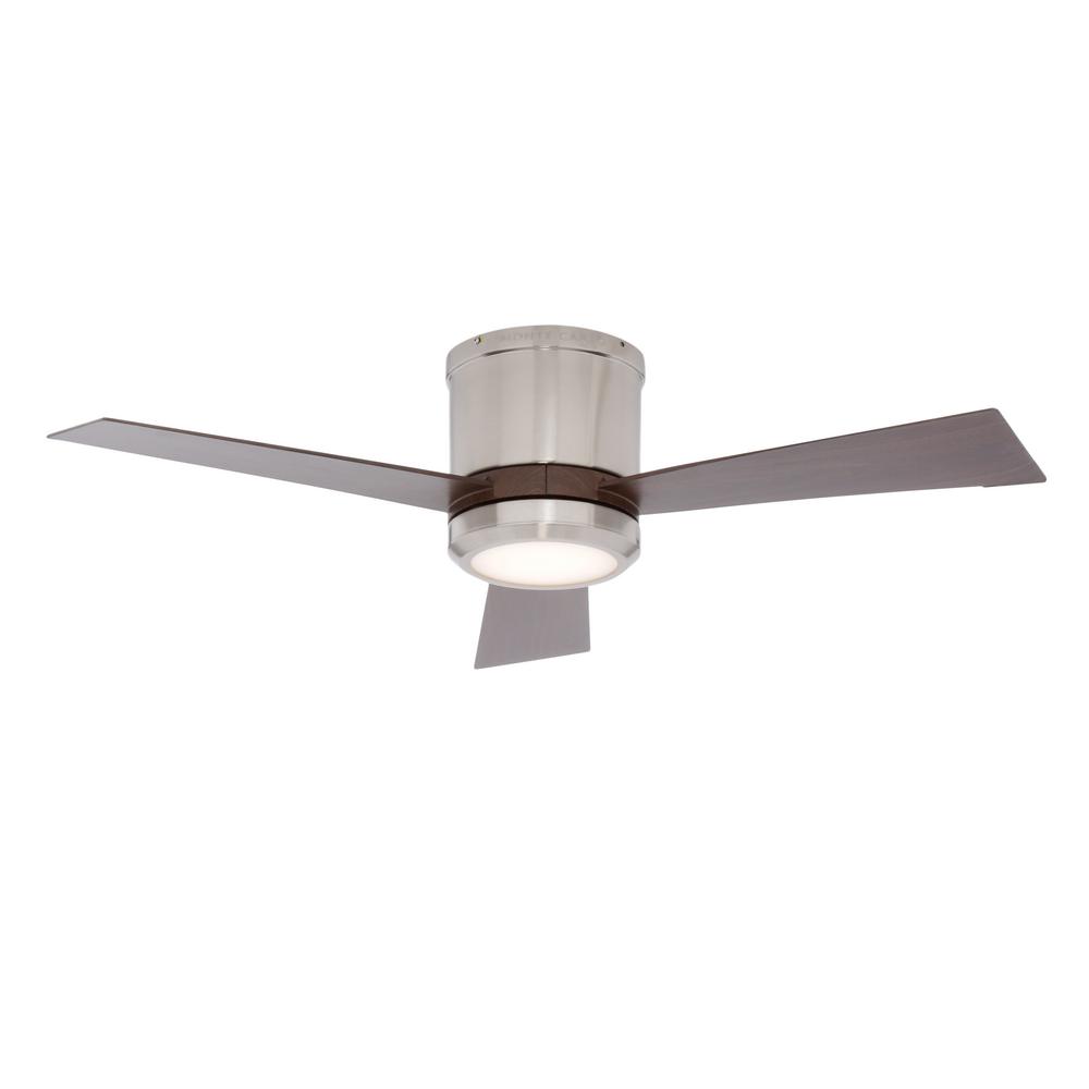 Monte Carlo Clarity Ii 42 In Integrated Led Brushed Steel Ceiling Fan With 3 Blades