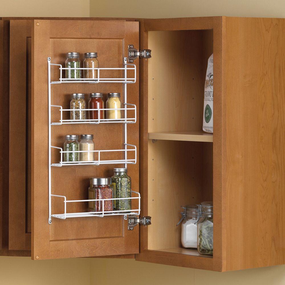 Real Solutions For Real Life 11 25 In X 4 69 In X 20 In Door Mount Spice Rack Cabinet Organizer