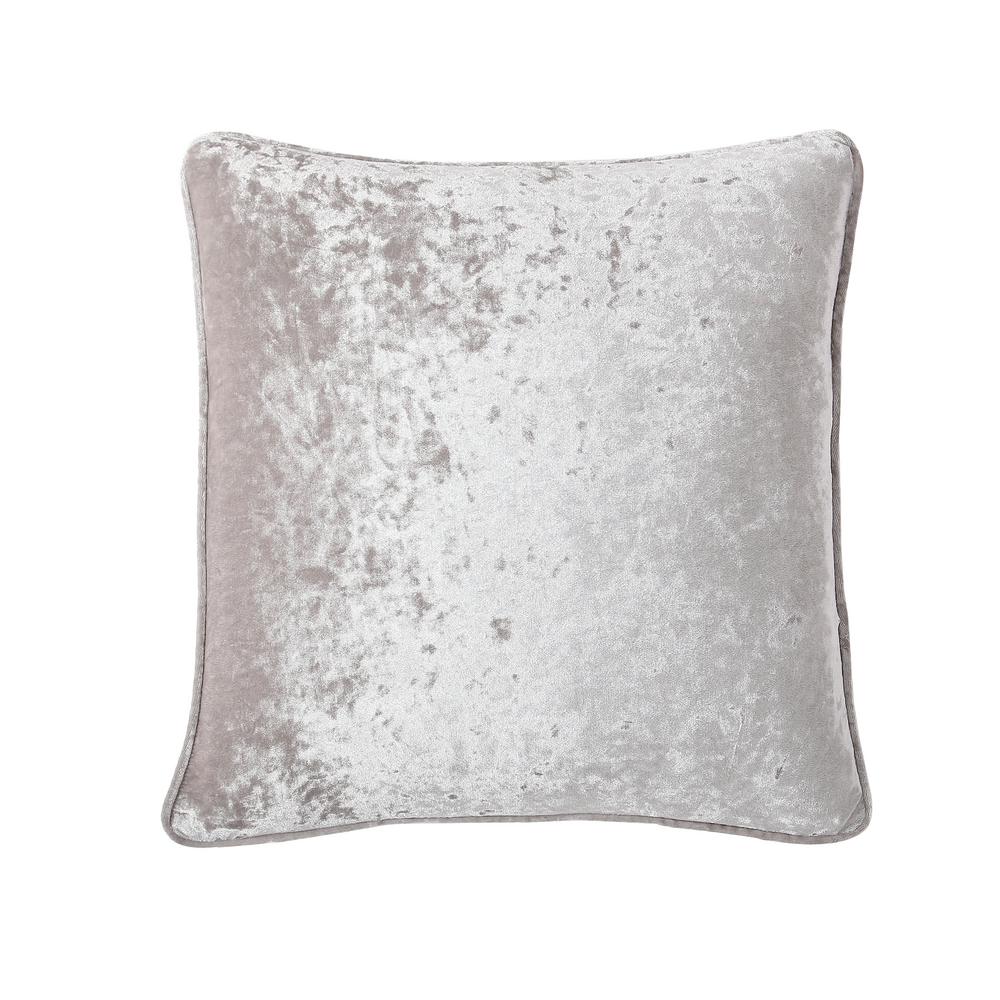 Morgan Home 18 In Chloe Grey Velvet Throw Pillow Cover M602221 Chloe Grey Velvet Throw Pillow Cover