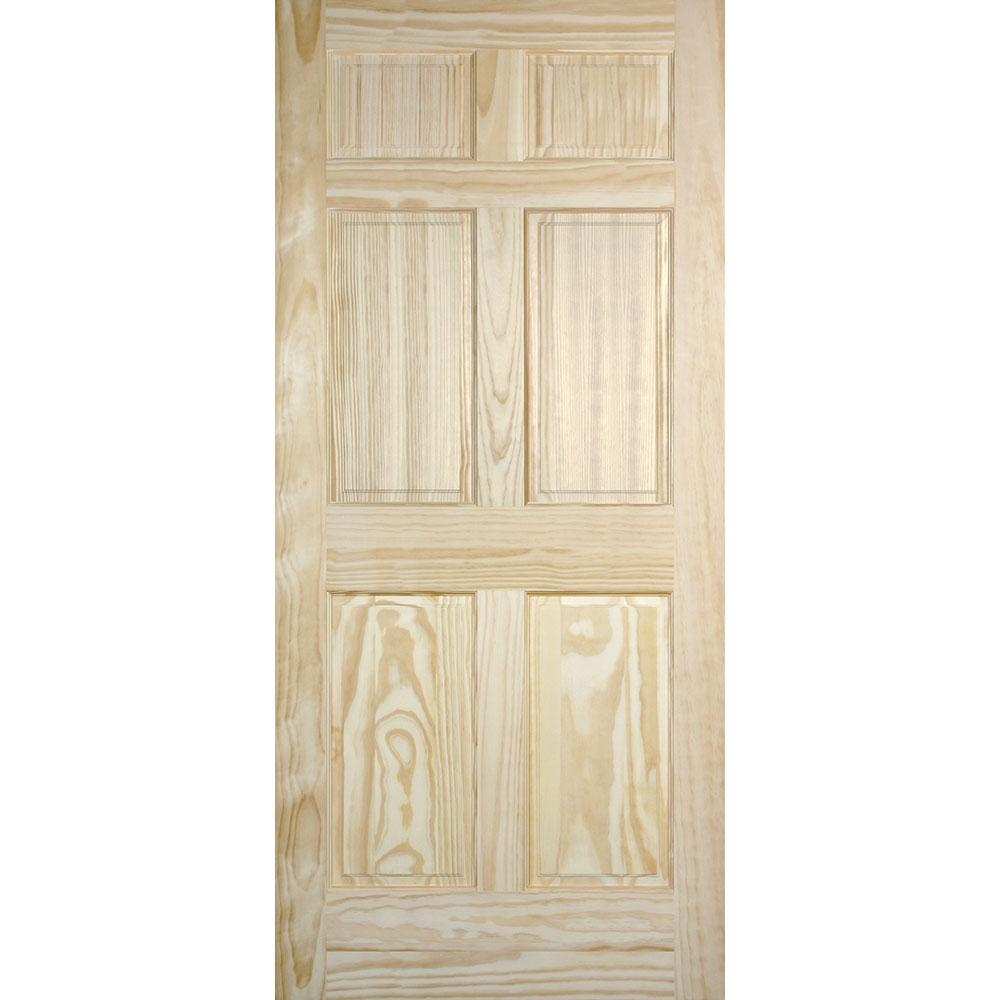 Masonite 32 In X 80 In Unfinished Smooth 6 Panel Solid Core Pine
