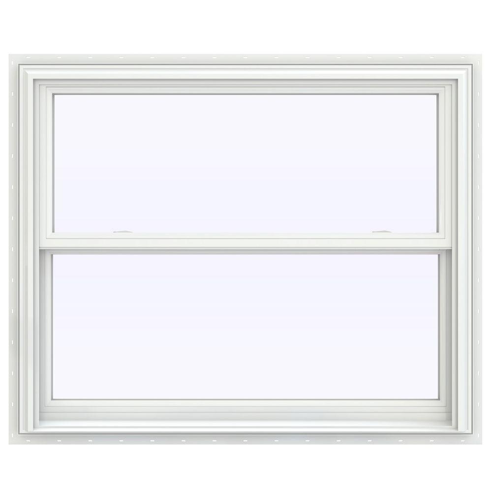 JELDWEN 43.5 in. x 40.5 in. V2500 Series White Vinyl Double Hung