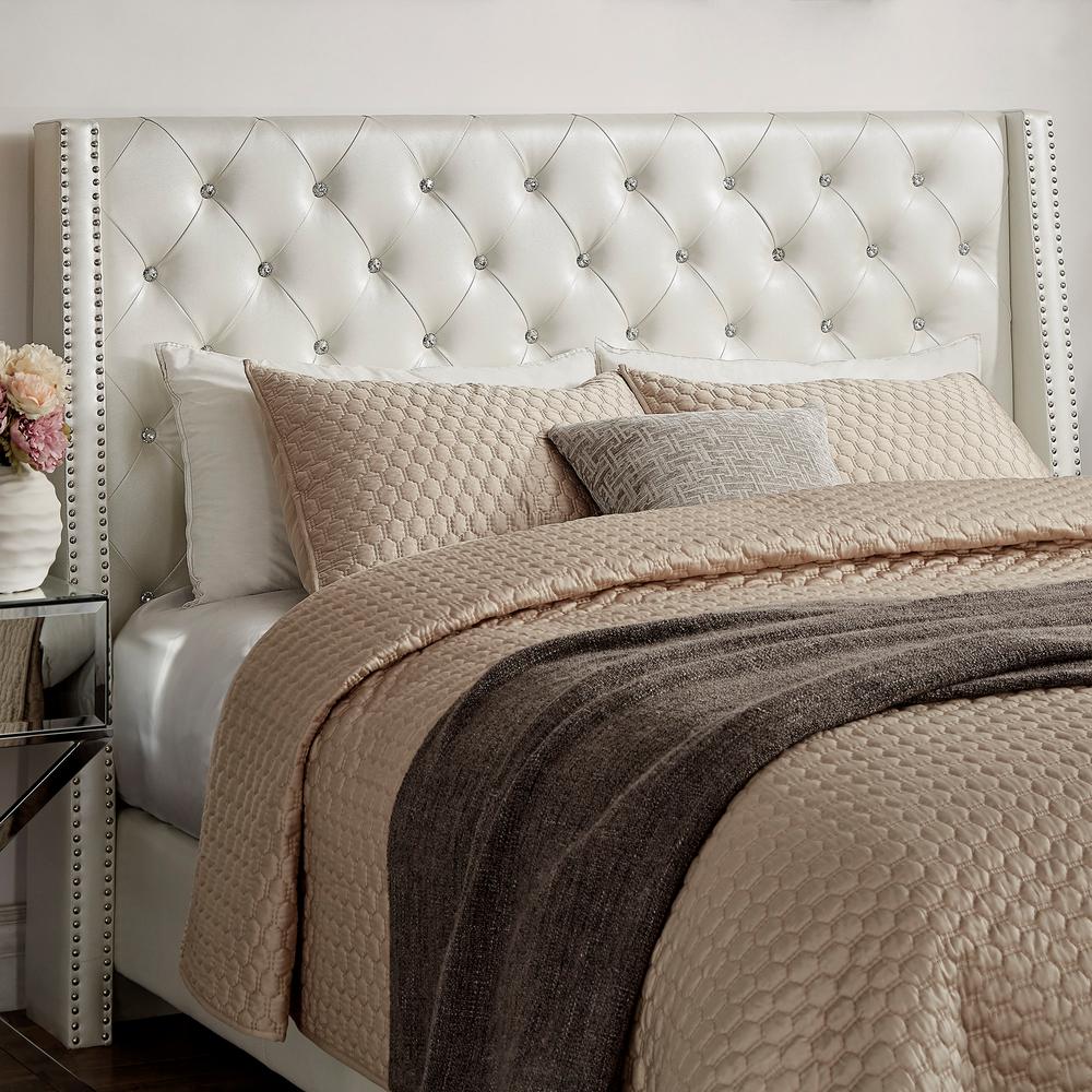 Homesullivan Venus Ivory Metallic King Headboard 40e300bk 1iwpu Homesullivan Venus Ivory Metallic King Headboard