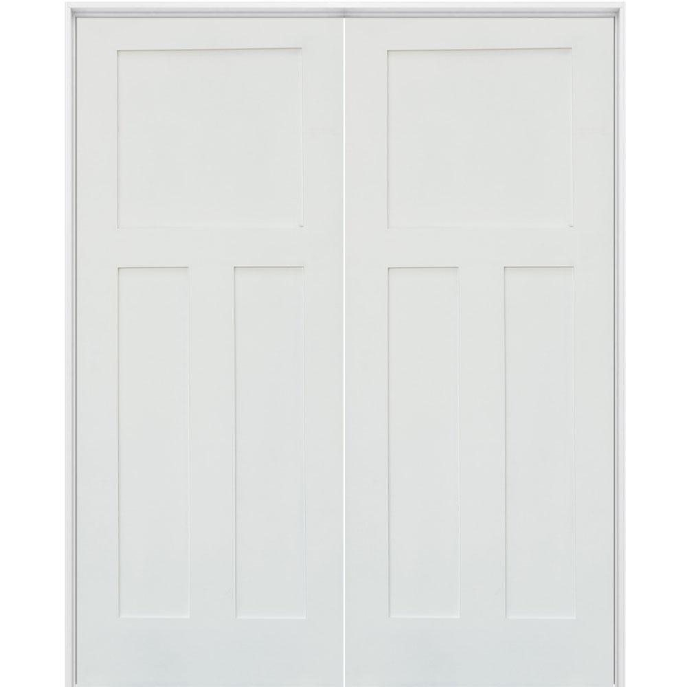 Krosswood Doors 48 In X 96 In Craftsman Shaker 3 Panel Right