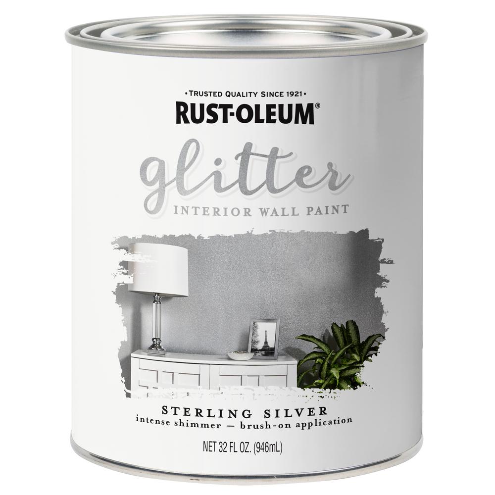 Glitter Paint Craft The Home Depot Sterling Silver Glitter Interior Paint 2 Pack