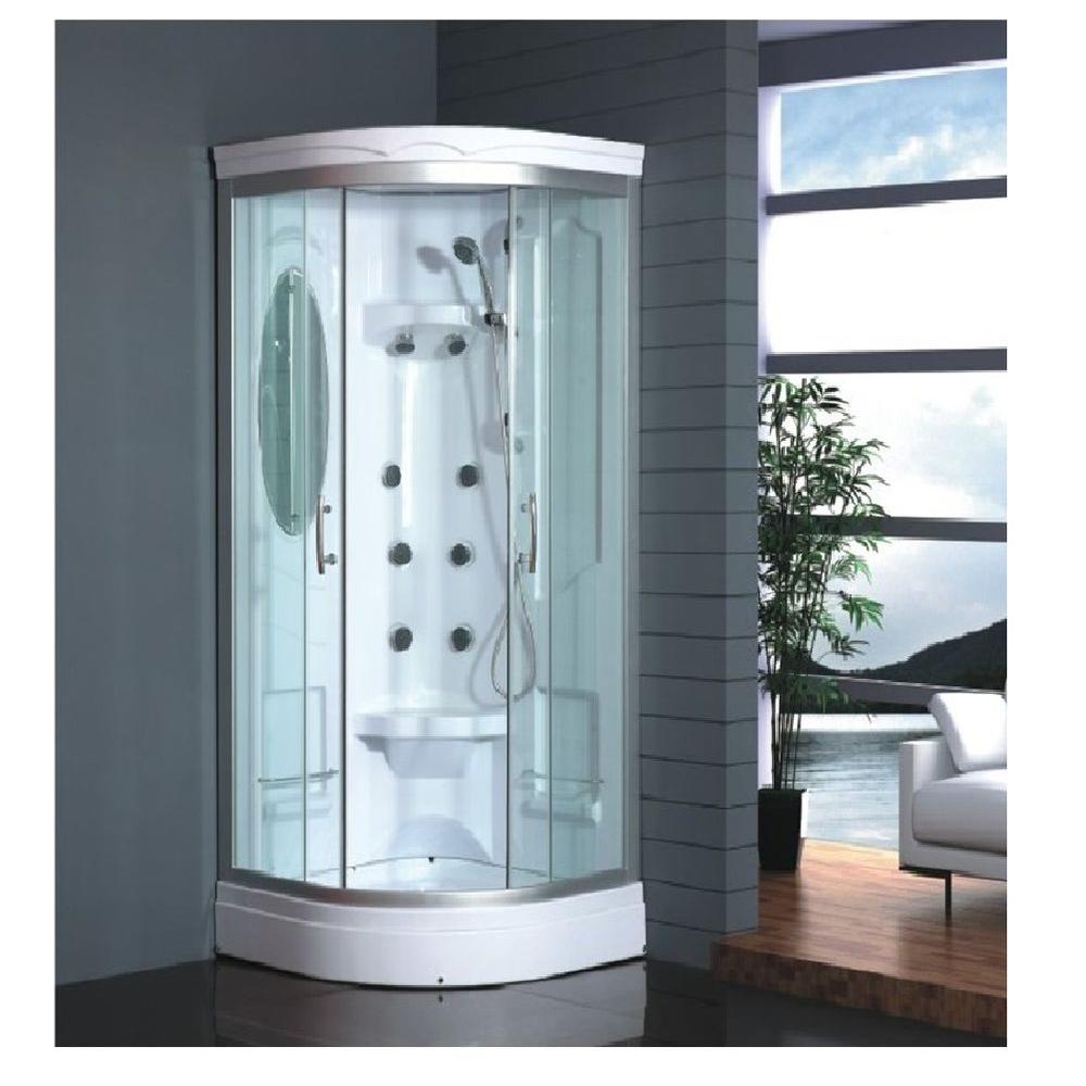 Dreamwerks 36 3 In D X 36 3 In W X 82 7 In H Corner Shower Kit All In   White Dreamwerks Shower Stalls Kits Mjy8079 64 1000 