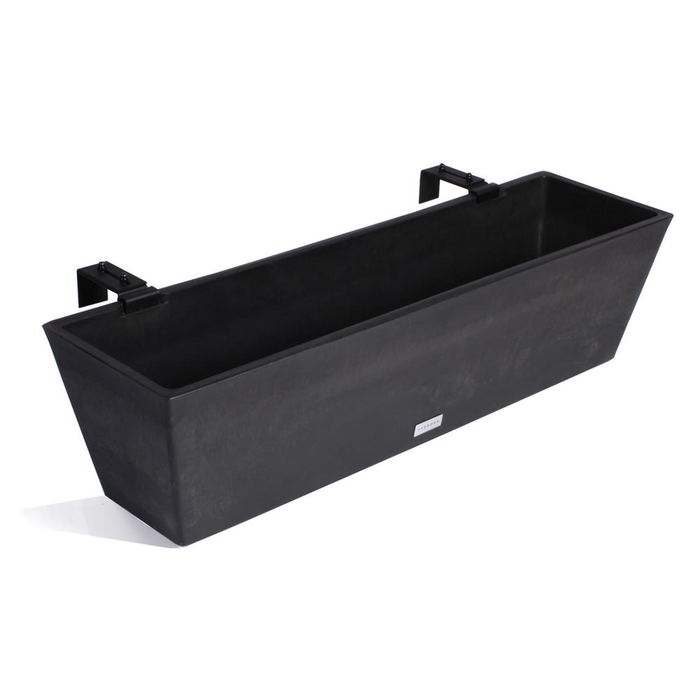 Veradek 36 in. x 10 in. Black Plastic Window BoxWBRLV36B The Home Depot