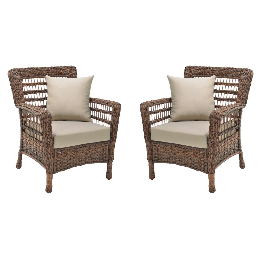 W Unlimited Modern Concept 2-Piece Faux Sea Grass Resin Rattan Wicker