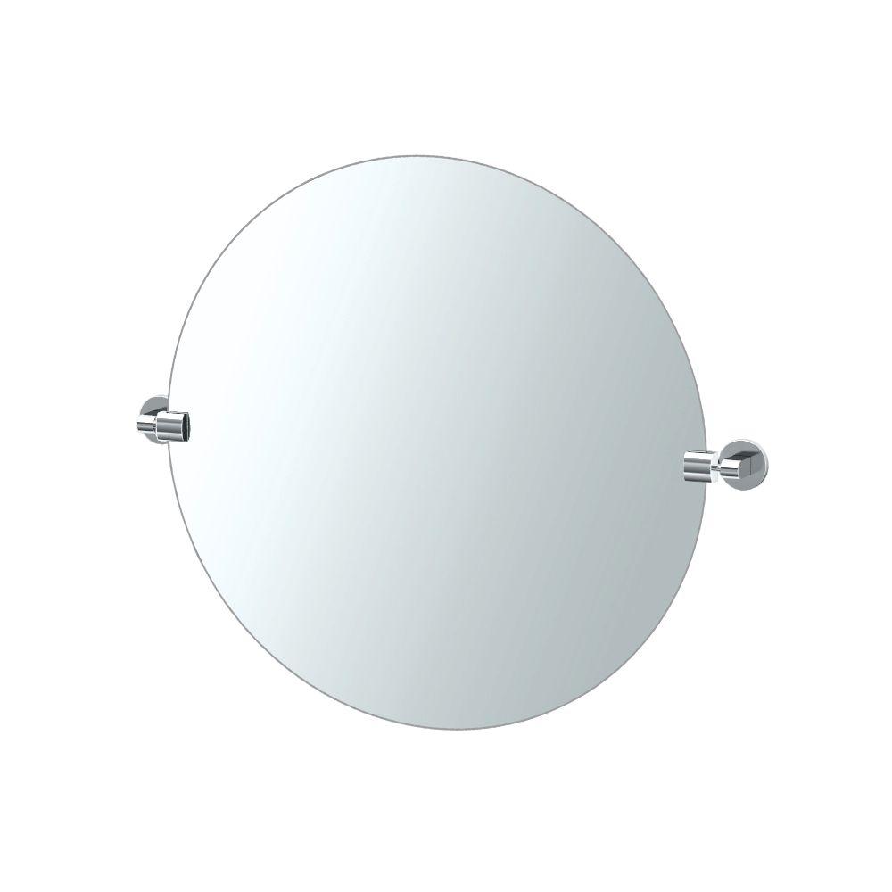 Gatco Zone 29.25 in. x 25 in. Frameless Single Large Round Mirror in Chrome4109LR The Home Depot
