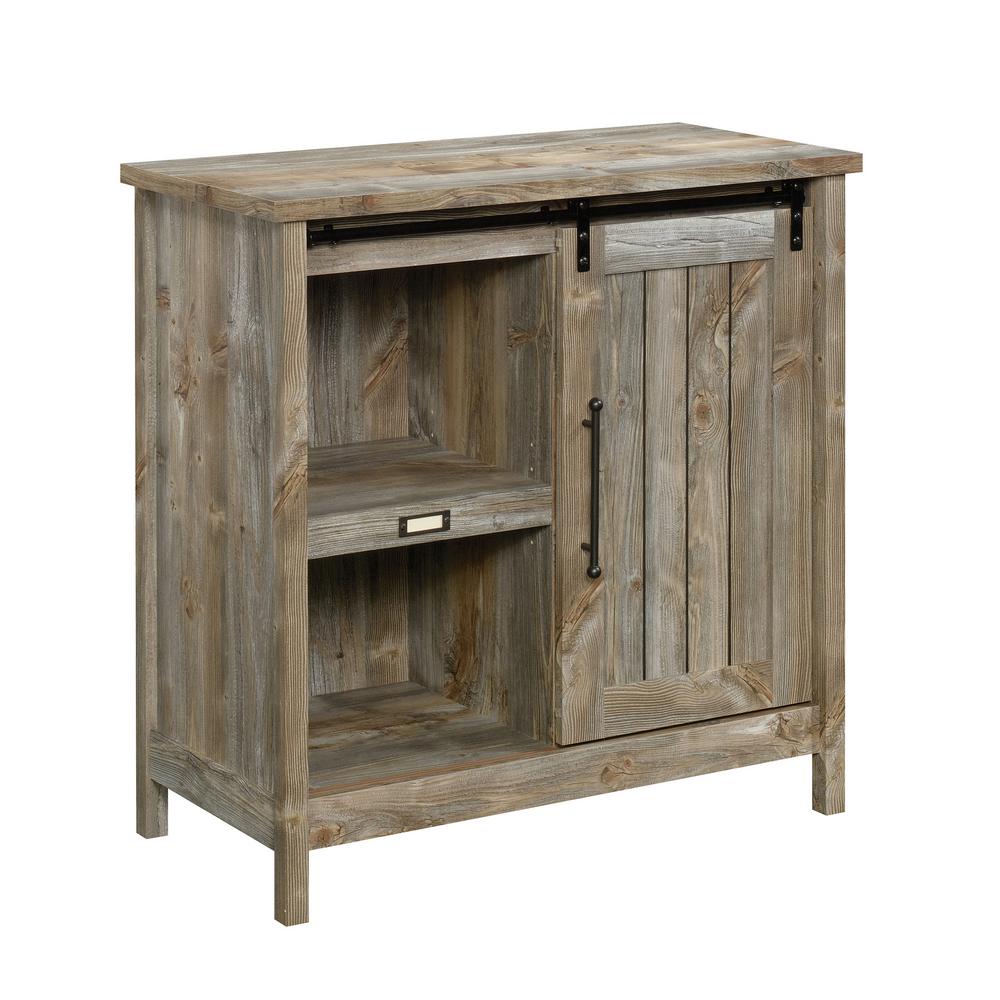 Sauder Granite Trace Rustic Cedar Sliding Door Storage Cabinet