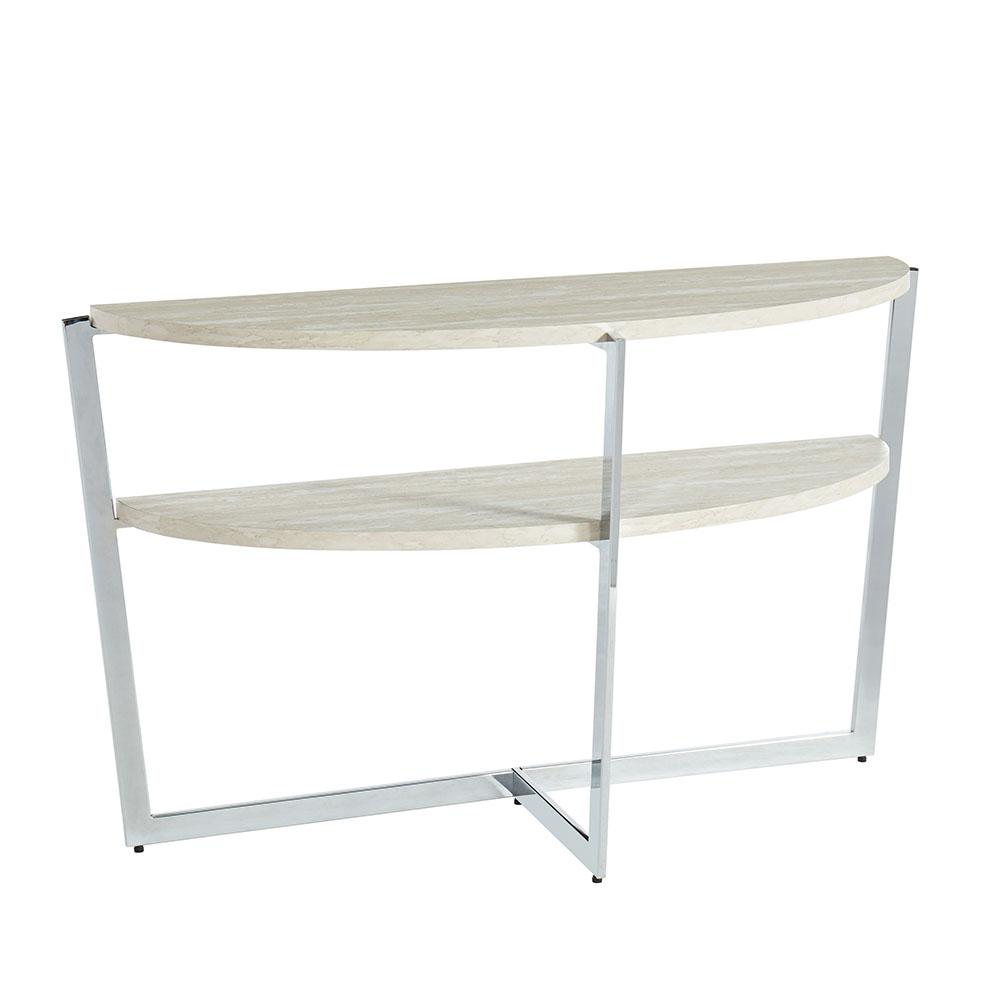 Furniture Of America Mendone White And Chrome Sofa Table Idf 4356s Mendone White And Chrome Sofa Table Idf