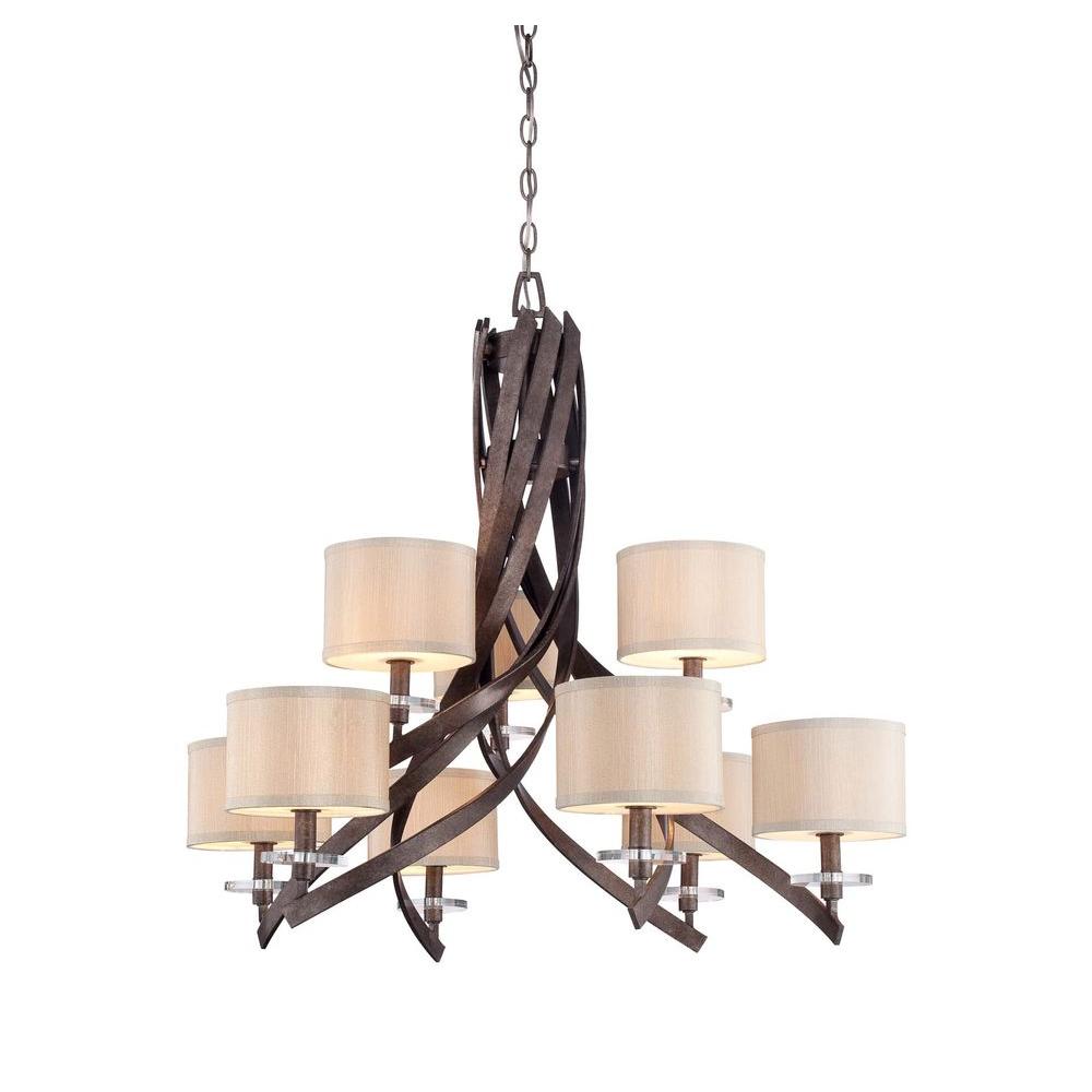 Filament Design Satin 9Light Antique Nickel Incandescent Ceiling ChandelierCLISH0234224 The