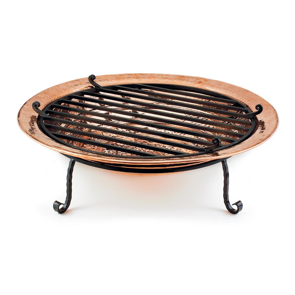 38 In Hammered Chimenea Copper Fire Pit Ds 7447 The Home Depot