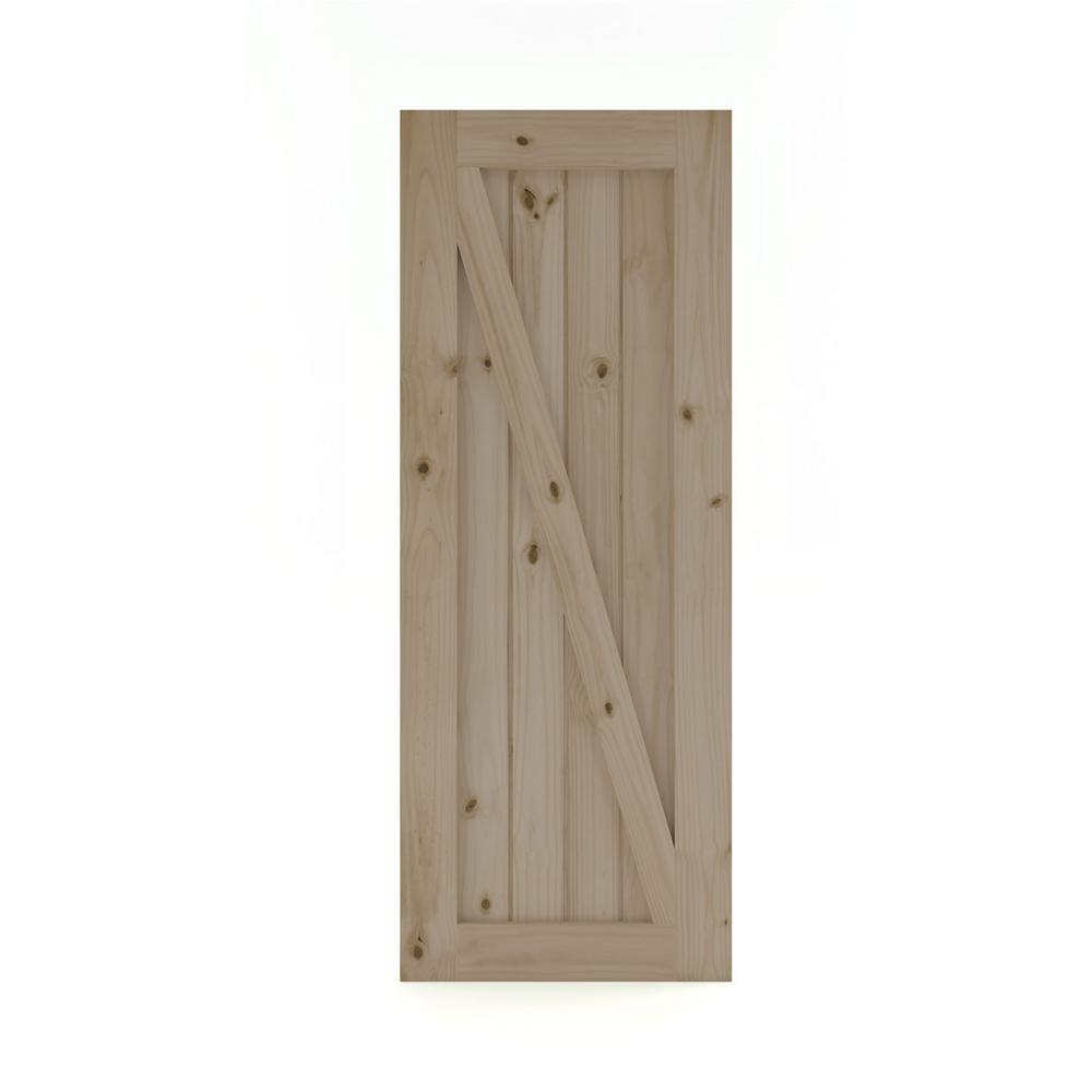 Eightdoors Z Frame Barn Knotty Pine Wood Interior Slab Door 96 X 42 X 1 3 8 In