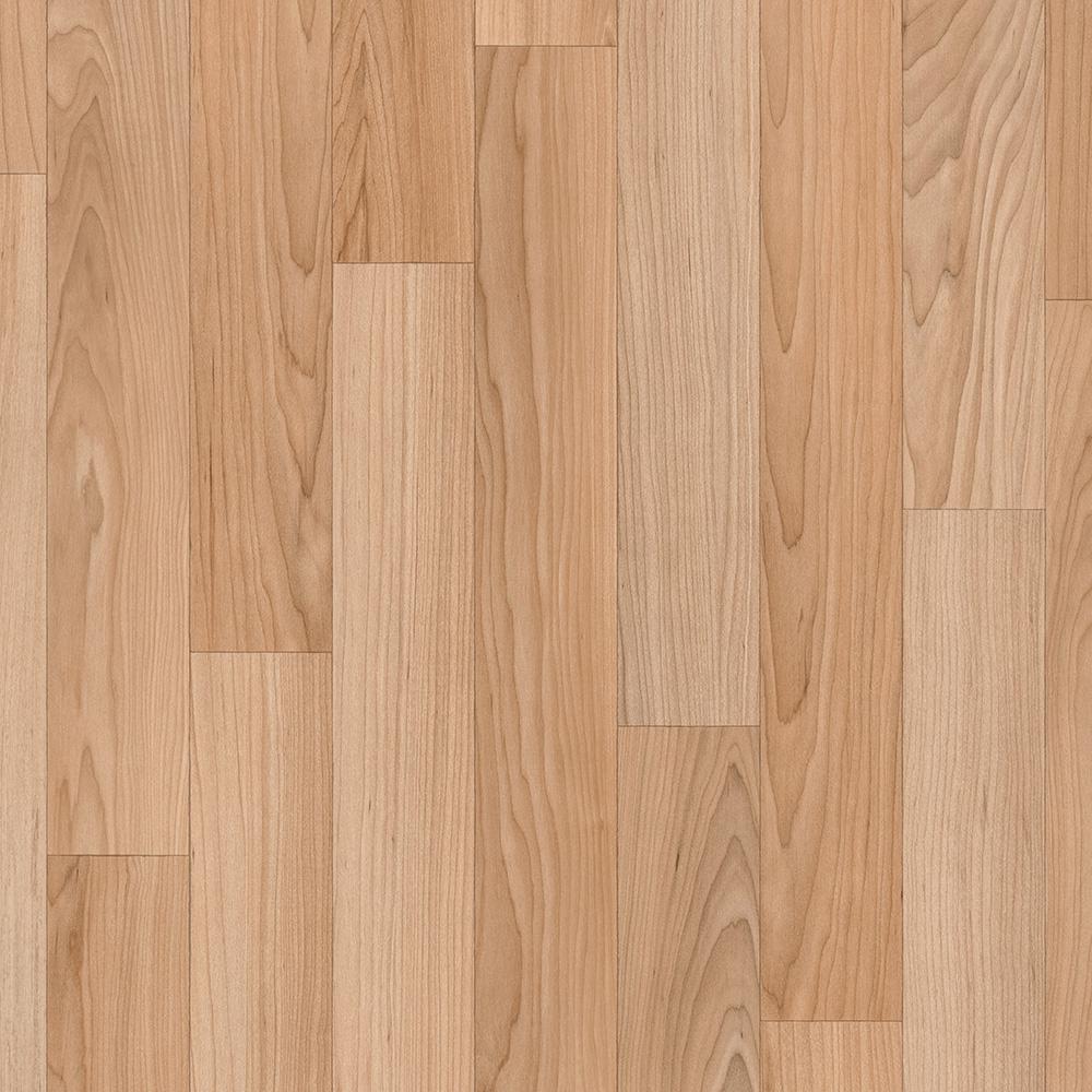 TrafficMaster Oak Strip Natural Wood Residential Vinyl Sheet Flooring 12 ft. Wide x Cut to