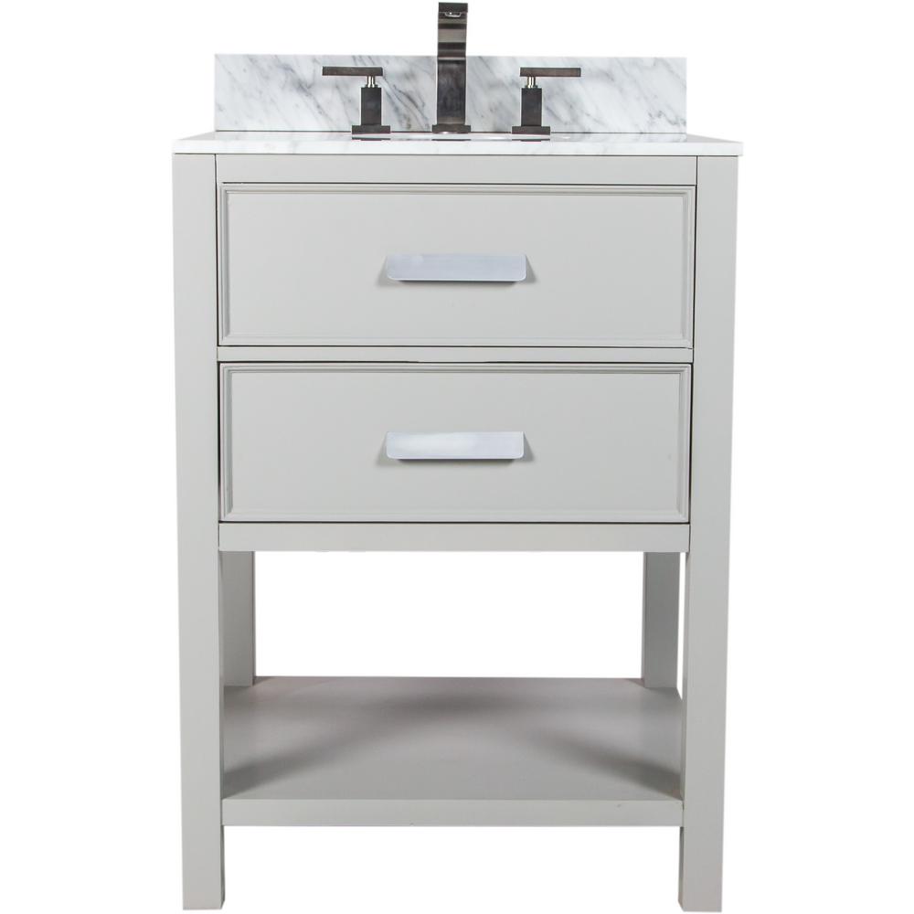 Jsg Oceana Cleo 24 50 In W X 22 75 In D Bath Vanity In Gray With