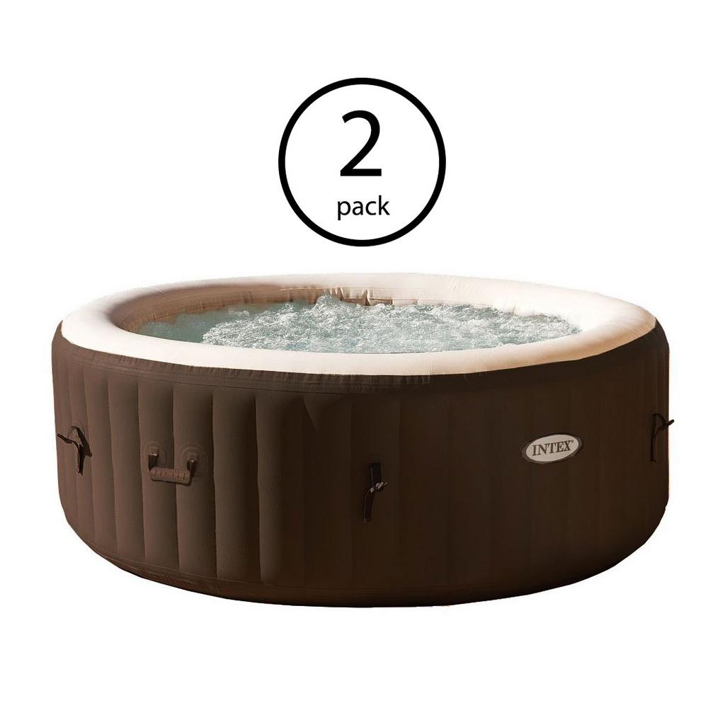 Intex Purespa 4 Person Inflatable Bubble Jet Portable Hot Tub Brown 2