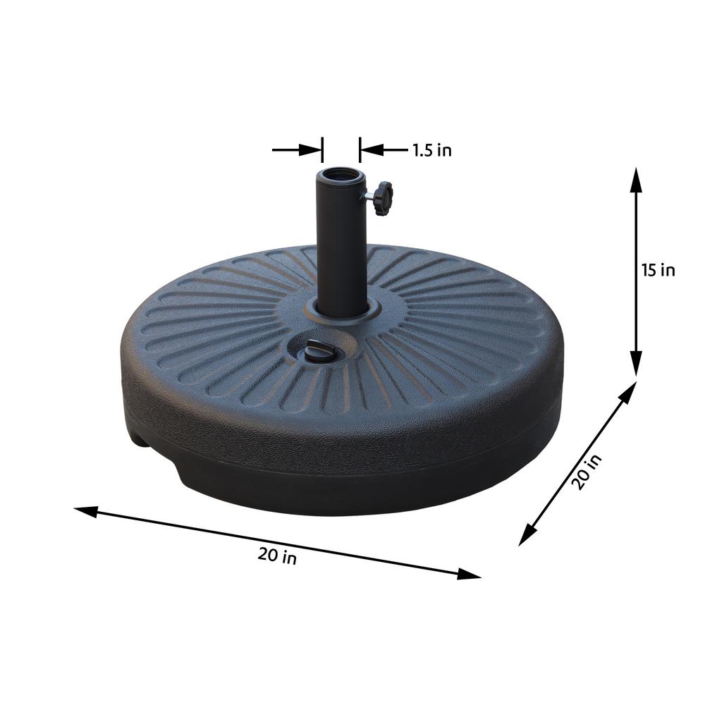 Maypex 48 Lbs Capacity Plastic Weighted Patio Umbrella Base In Black 300009 The Home Depot