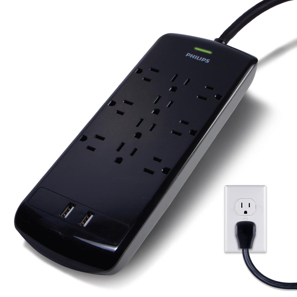 Tripp Lite 10-Outlet Power Strip 6ft Cord 2880 Joules Black Surge protector
