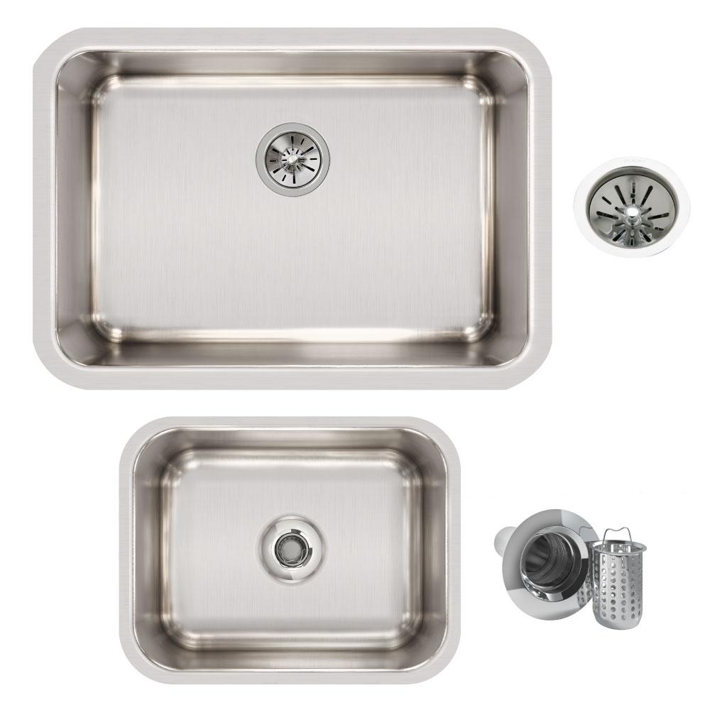 Elkay Ertone Undermount Stainless Steel 27 In Single Bowl Ertone Undermount Stainless Steel 27 In Single Bowl Kitchen Sink With Bar And Drains