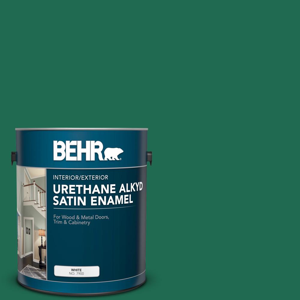 BEHR 1 gal. P4307 Sparkling Emerald Urethane Alkyd Satin Enamel