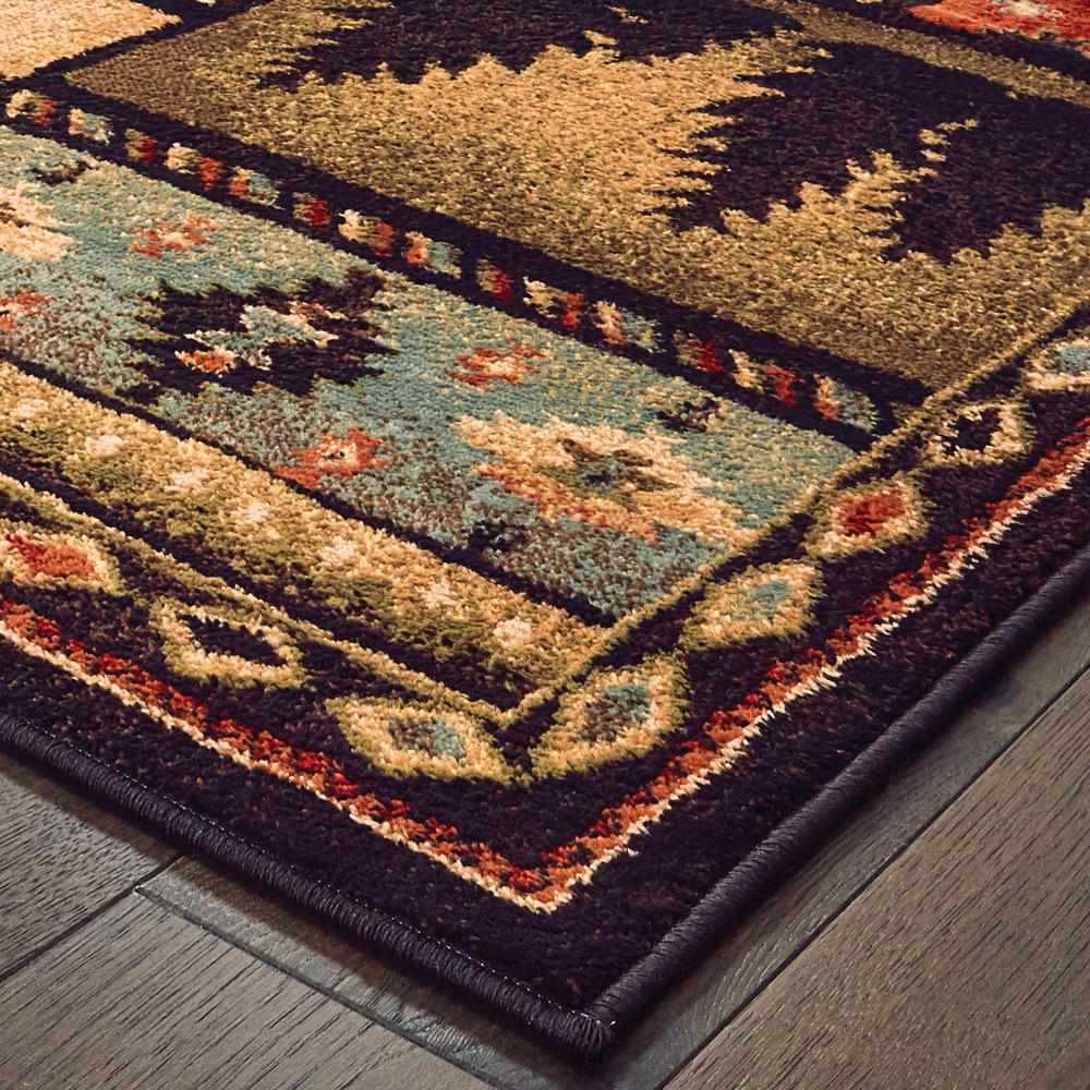 Unbranded Timberidge Black Multi 2 Ft X 8 Ft Geo Lodge Runner Rug 998529 The Home Depot