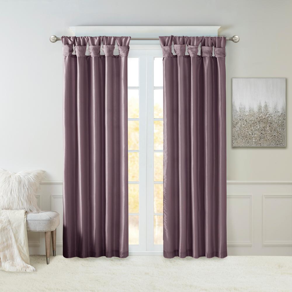 Madison Park Natalie Purple 50 in. x 95 in. Twist Tab Lined Window