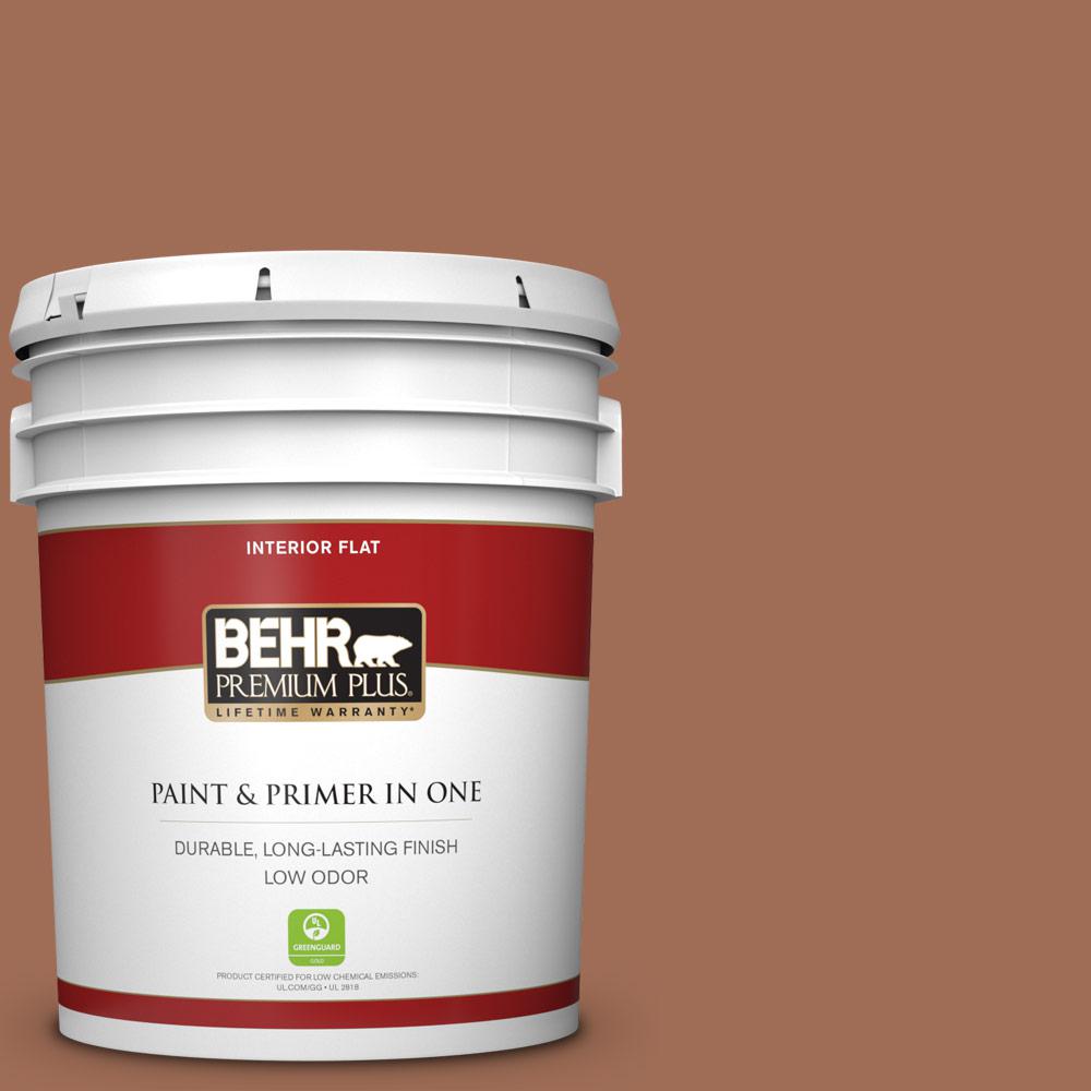 Behr Premium Plus 5 Gal 230f 6 Earth Tone Flat Low Odor Interior Paint And Primer In One