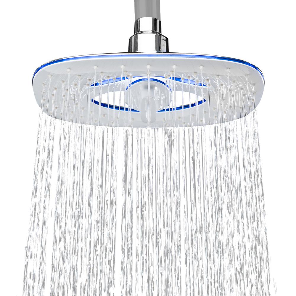 AKDY 2 Spray 8 In Rainfall Waterfall Fixed Shower Head In Chrome   White Chrome Akdy Fixed Shower Heads Sh0018 64 1000 