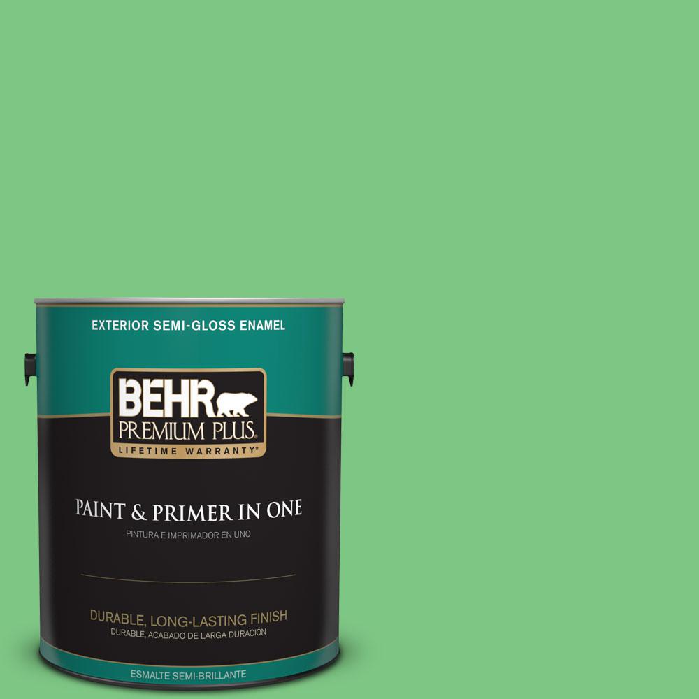 BEHR Premium Plus 1-gal. #P390-5 Garden Stroll Semi-Gloss Enamel ...