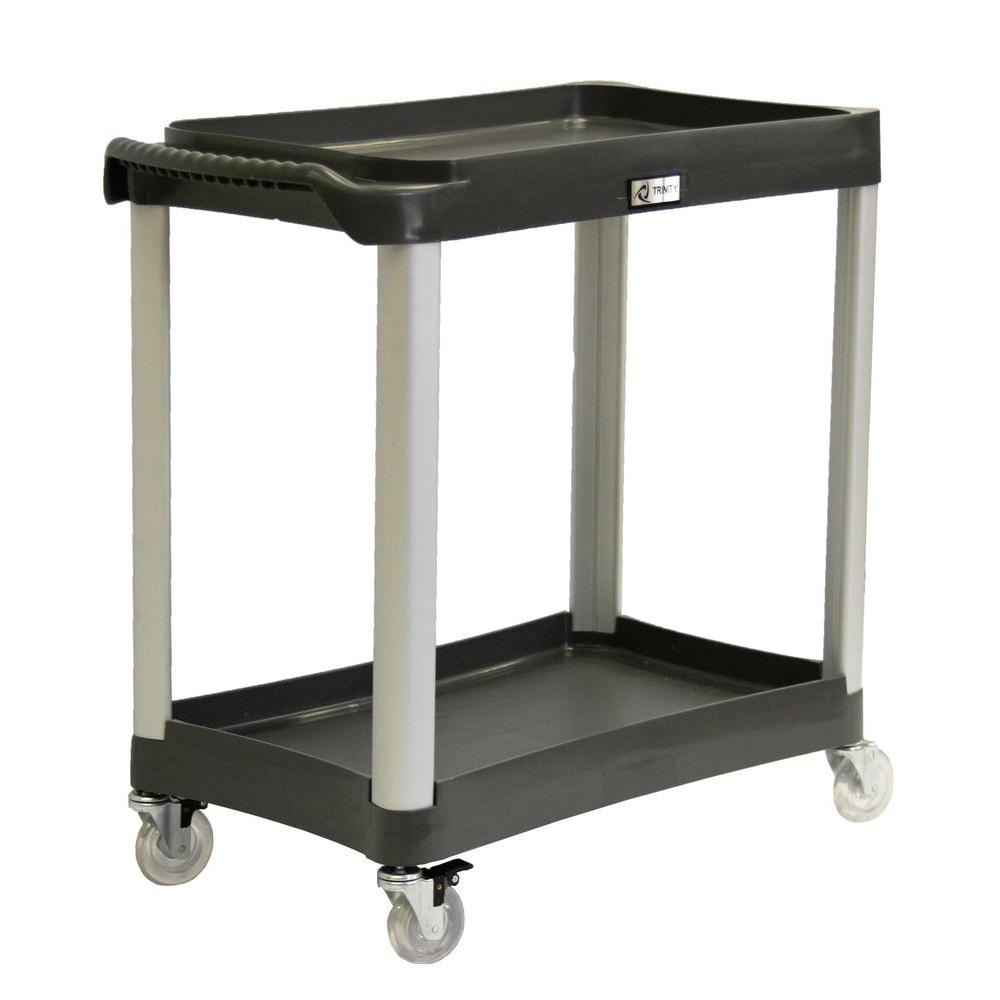 Trinity EcoStorage 2Tier Commercial Grade Utility Cart in BlackTYZ