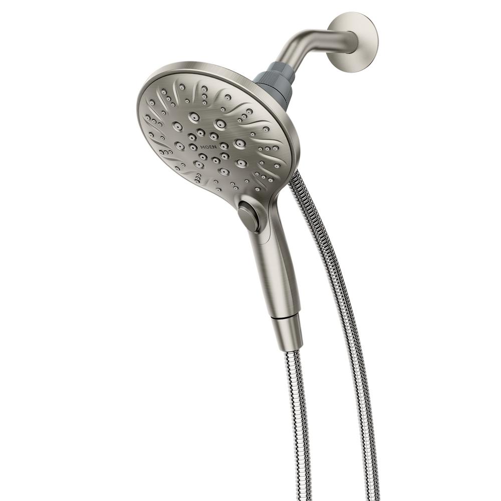 Photo 1 of Attract with Magnetix 6-Spray 5.5 in. Single Wall Mount Handheld Adjustable Shower Head in Spot Resist Brushed Nickel