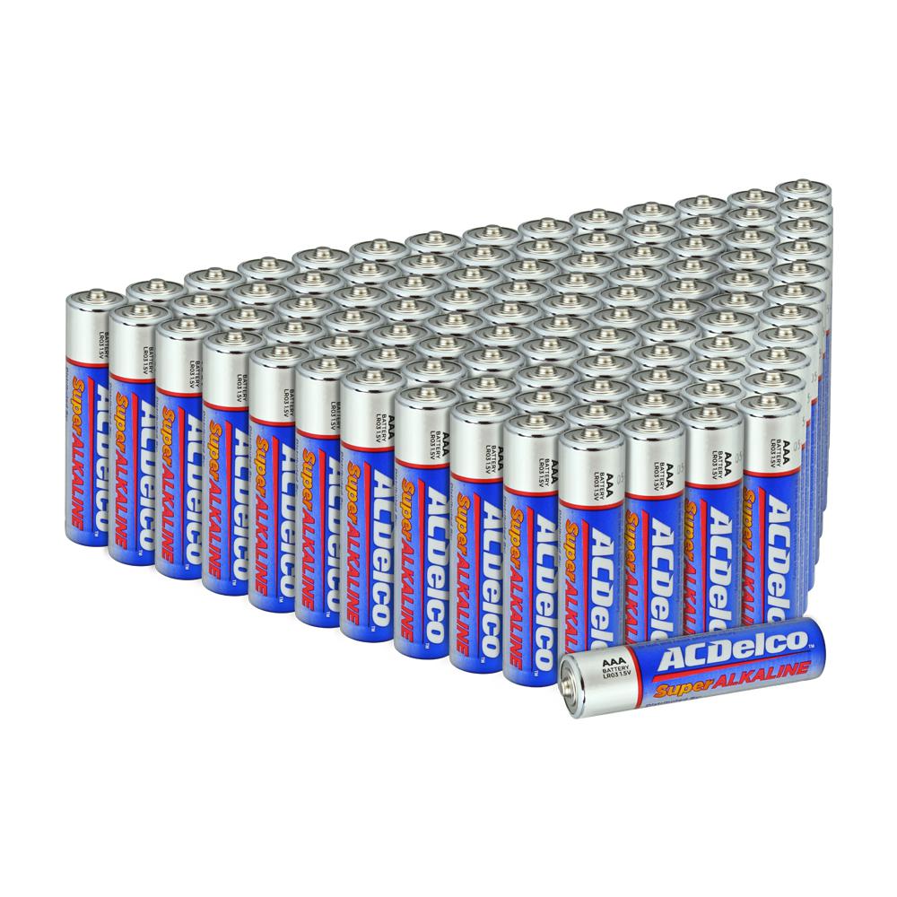 ACDelco 100 of AAA Super Alkaline Battery with Recloseble BoxAC061