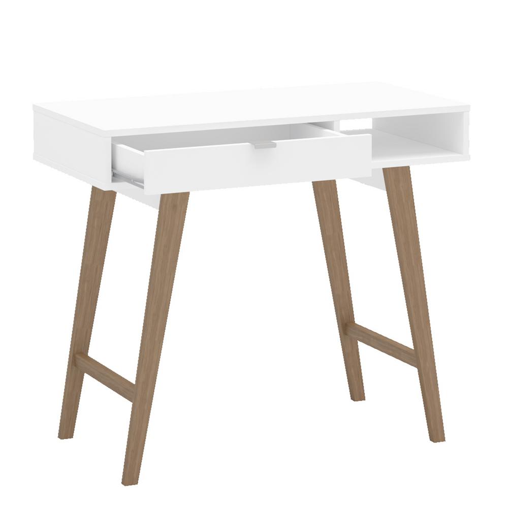 Chique Furniture Bristol 35 in. Rectangular White 3 Drawer Writing Desk