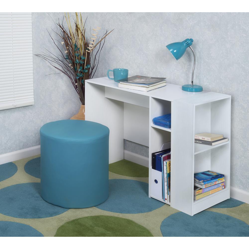 Niche Mod 31 In White Wood Grain Desk With 2 Shelf Bookcase