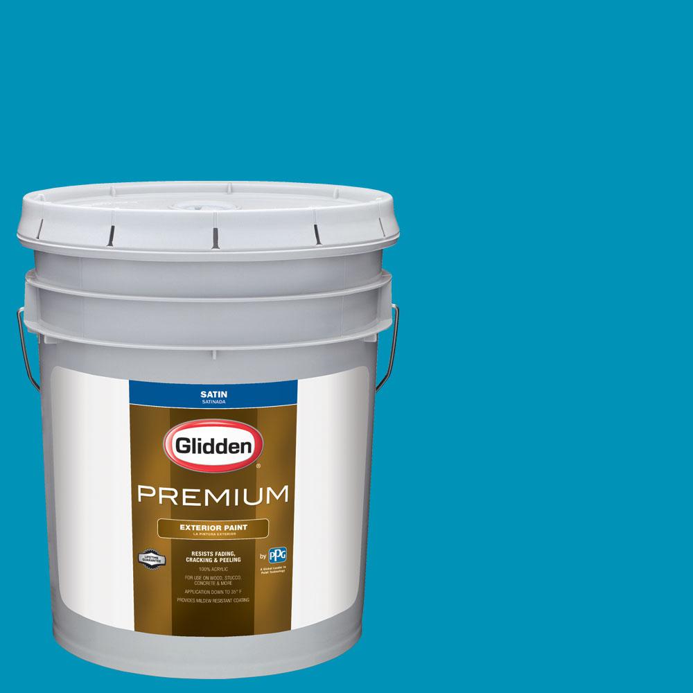 Glidden Premium 5 Gal Nfl 170b Carolina Panthers Blue Satin Nfl 170b Carolina Panthers Blue Satin Exterior Paint