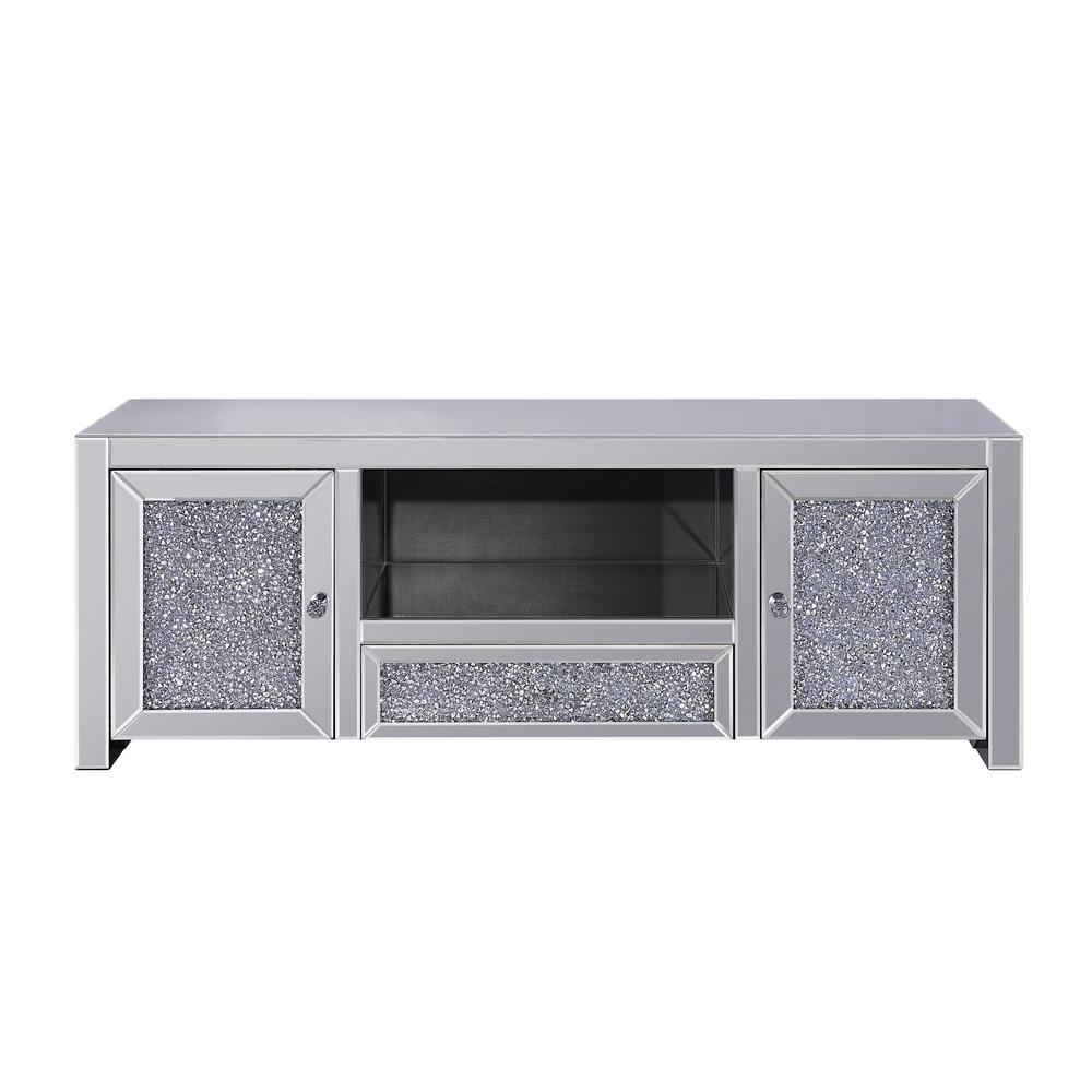 Acme Furniture Noralie Mirrored and Faux Diamonds TV Stand ...