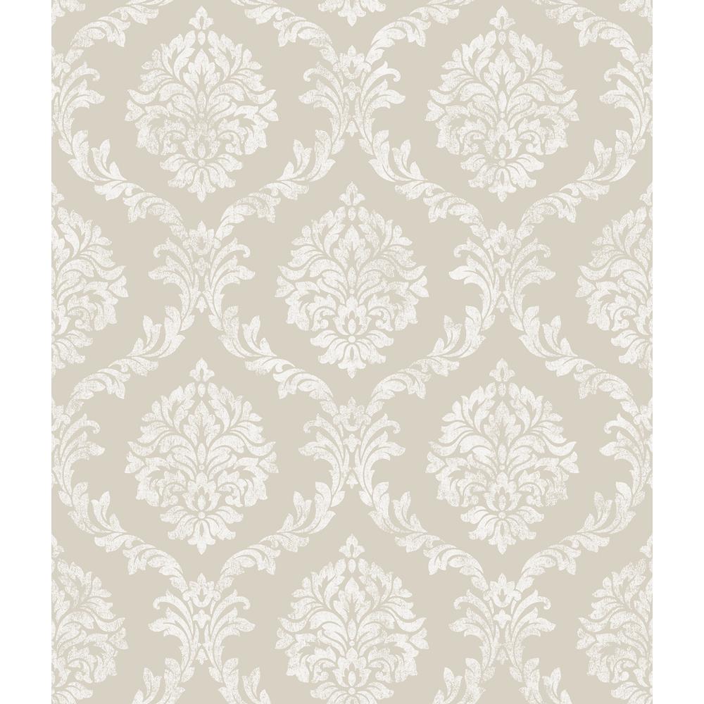 Brewster Saint Malo Beige Damask Wallpaper2734003509 The Home Depot
