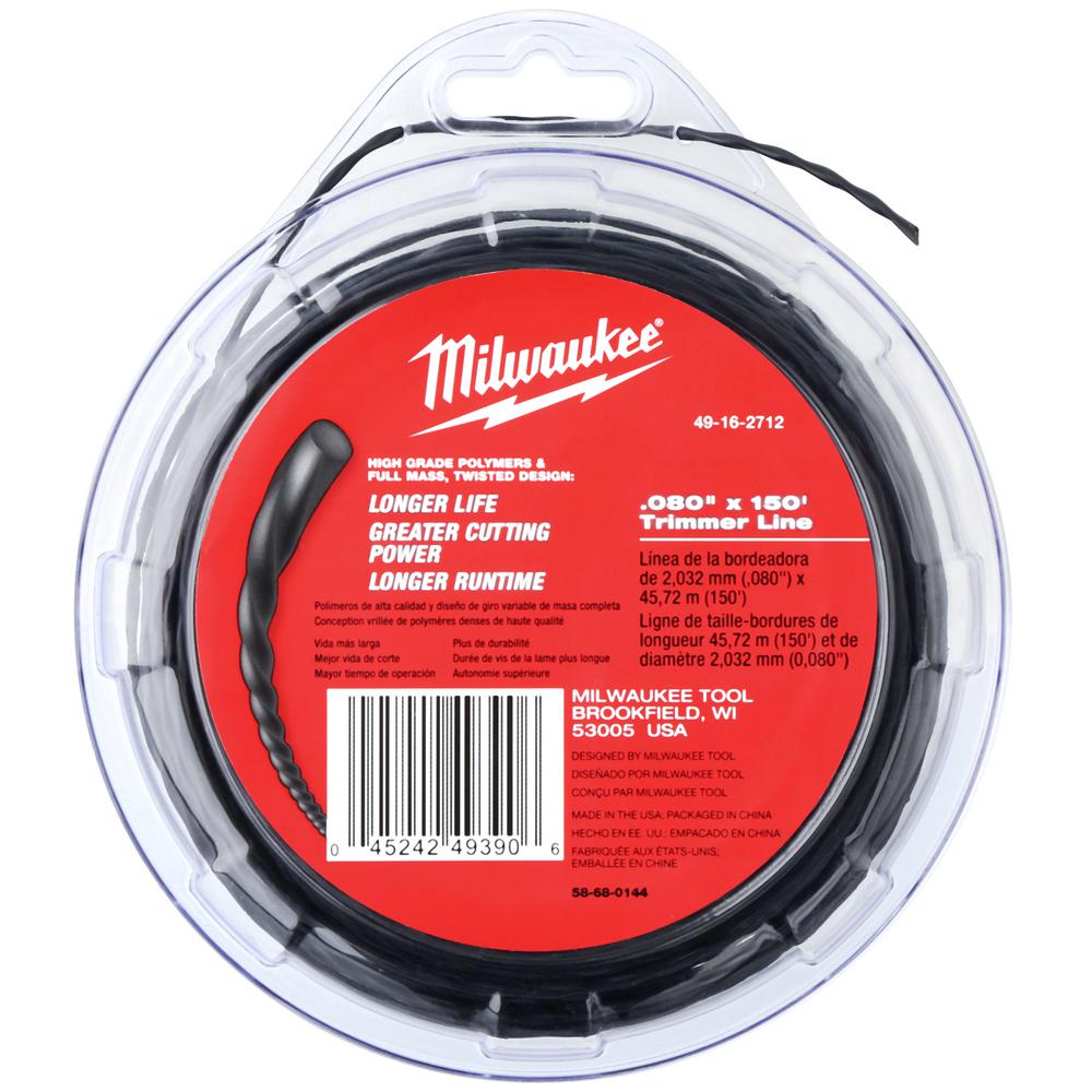 Milwaukee 0.080 in. x 150 ft. Trimmer Line49162712 The Home Depot