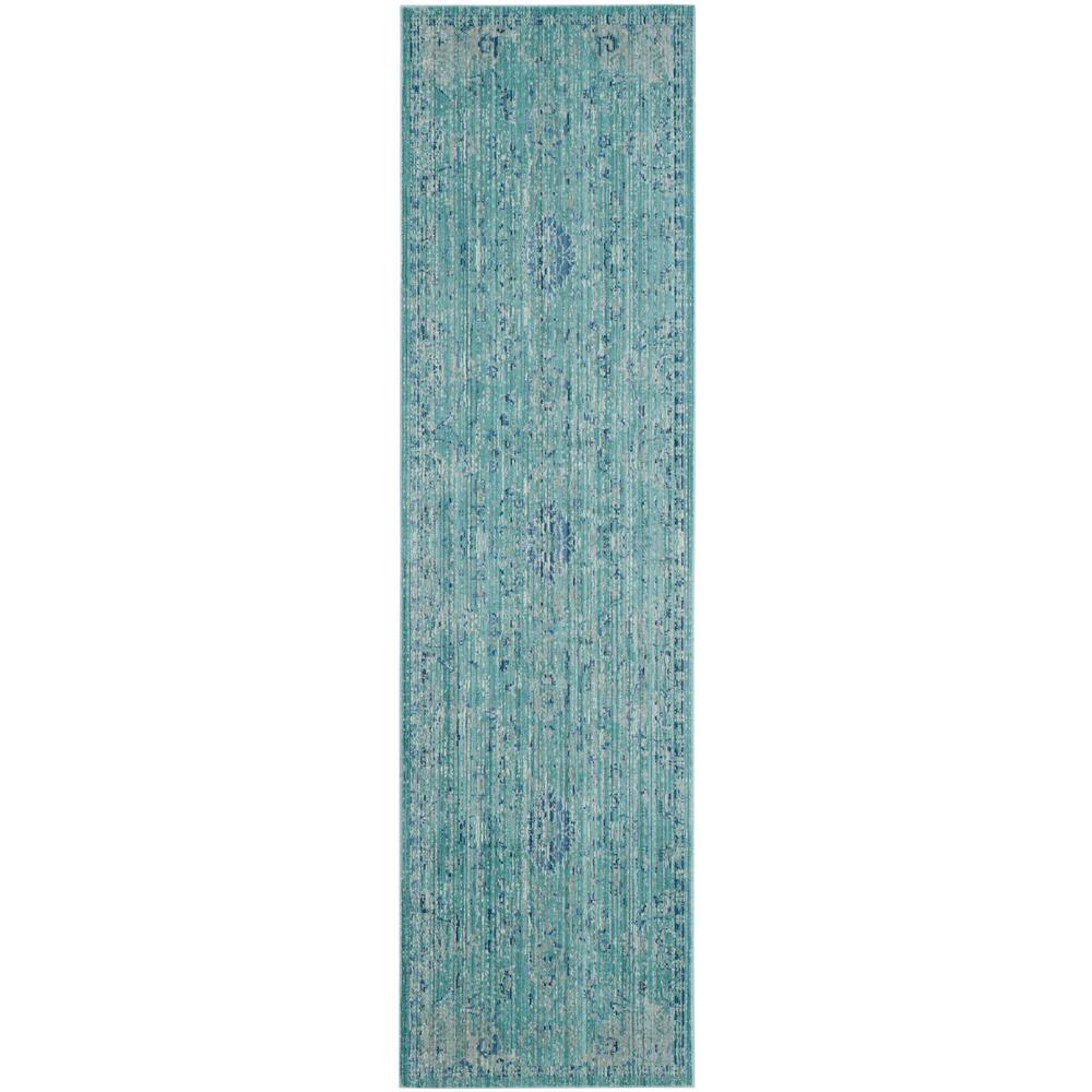 Safavieh Valencia Teal/Multi 2 ft. x 8 ft. Runner RugVAL103T28 The