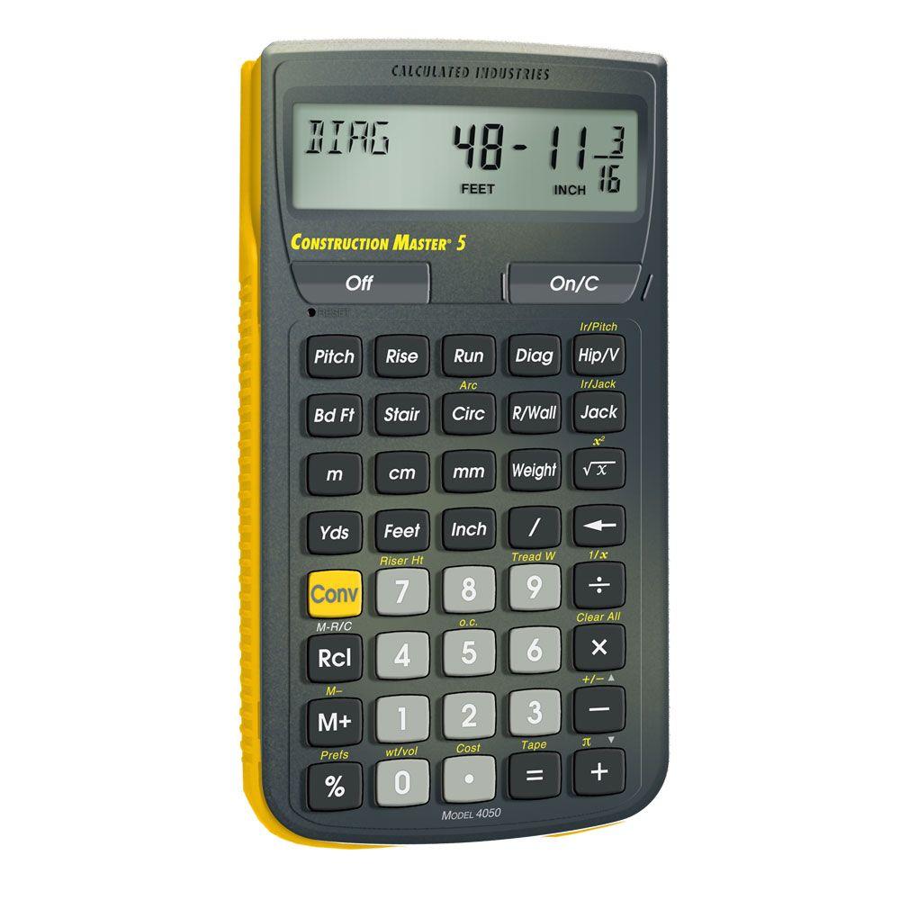 Calculated Industries Construction Master 5 Calculator 4050 The Home Depot