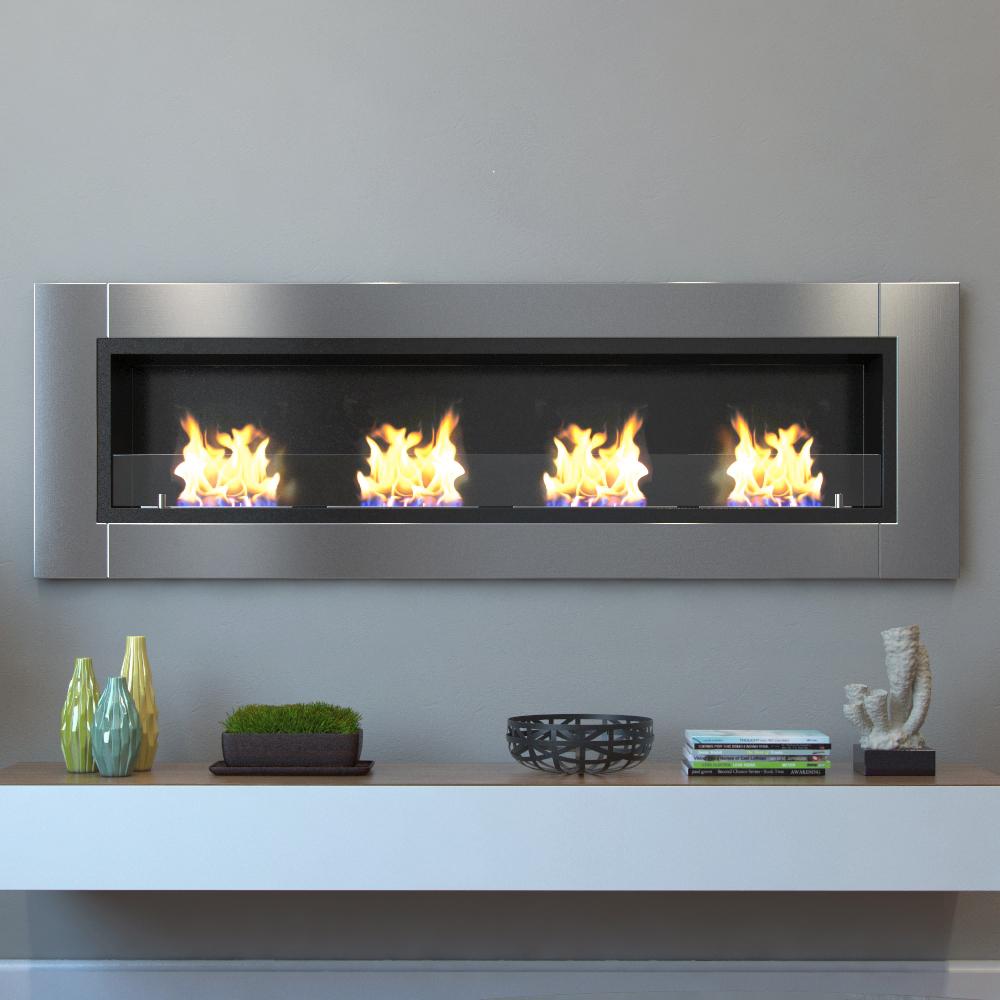 Ethanol Fireplaces The Home Depot Wraith 64 In Wall Mounted Ethanol Fireplace