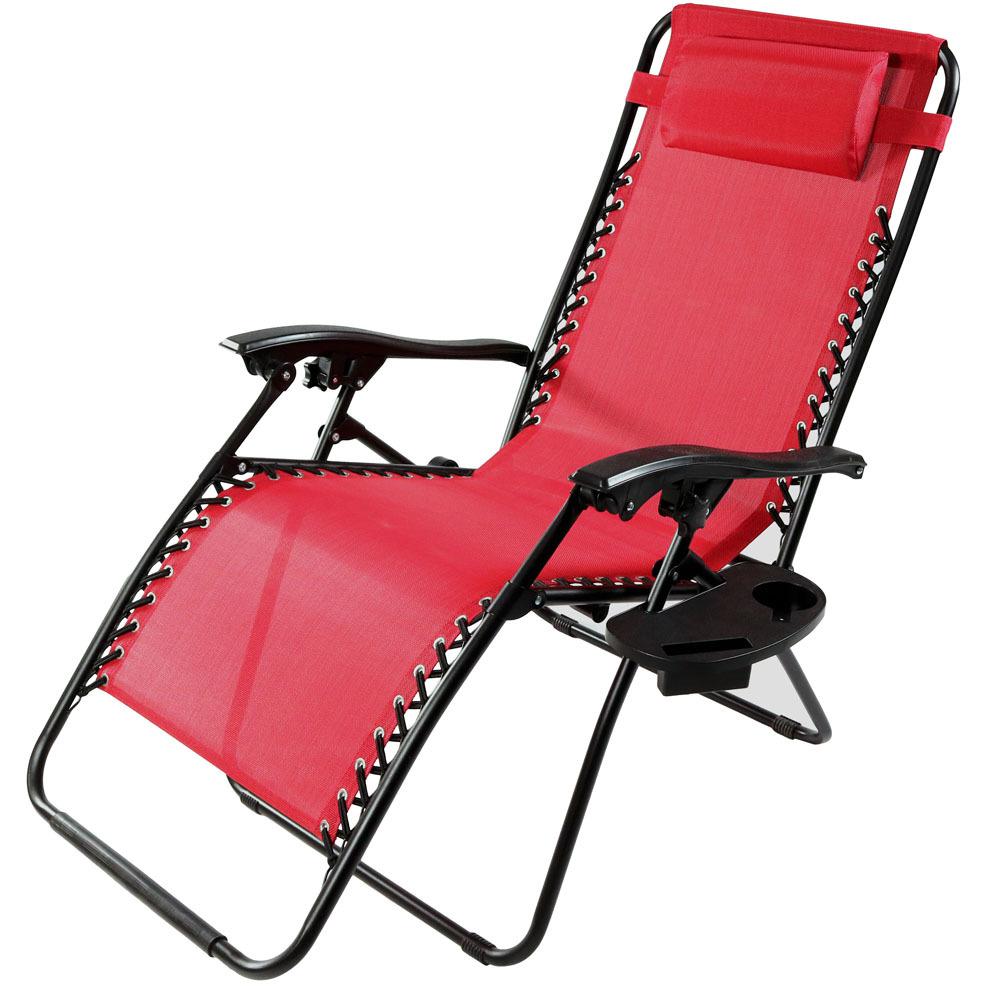 Sunnydaze Decor Oversized Red Zero Gravity Sling Patio Lounge Chair